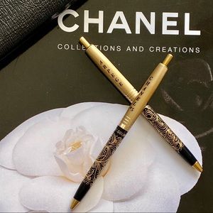 Vintage Chanel 14k gold filigree pens